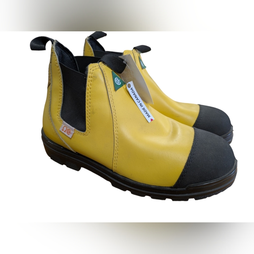 Yellow and Black Safety Boots with Reinforced Toe - Made In Canada!